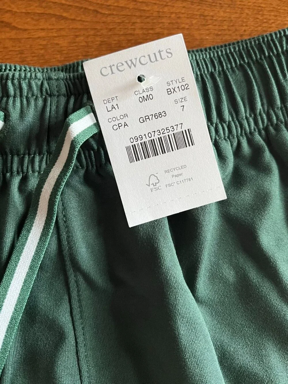 J. Crew forest green tech shorts 7 NWT